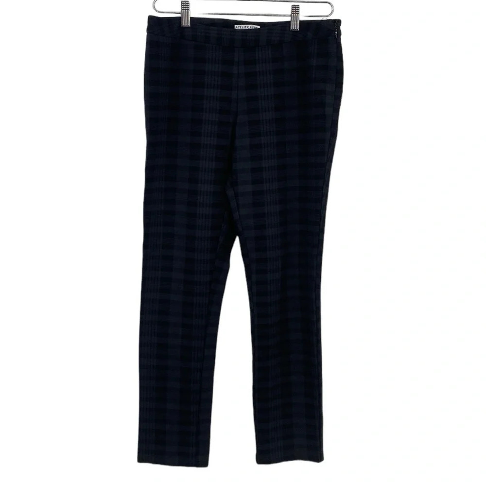 Atelier Luxe Boutique Trouser Pants Womens Size 6 Gray Black Plaid Check Skinny‎